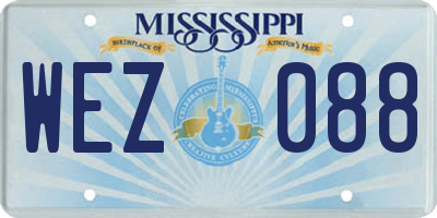 MS license plate WEZ088