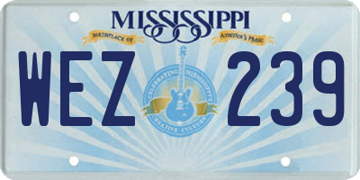 MS license plate WEZ239