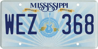 MS license plate WEZ368
