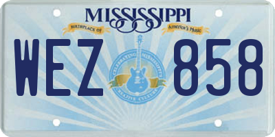 MS license plate WEZ858