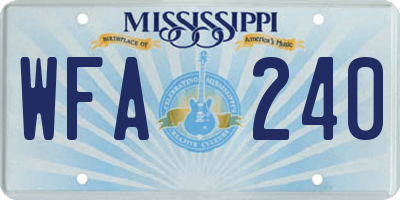 MS license plate WFA240