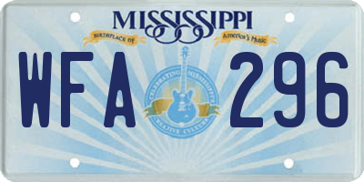 MS license plate WFA296