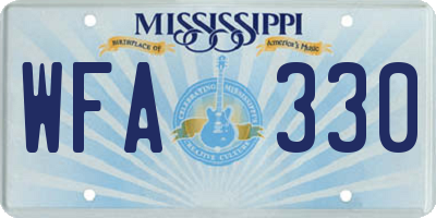 MS license plate WFA330