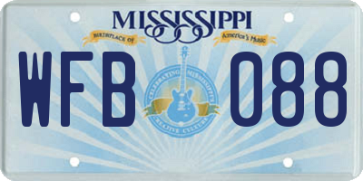 MS license plate WFB088