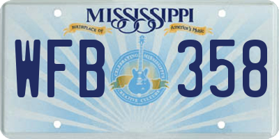 MS license plate WFB358