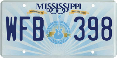 MS license plate WFB398