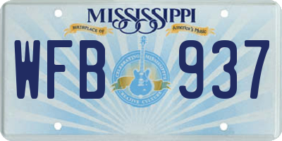 MS license plate WFB937