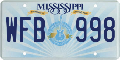 MS license plate WFB998
