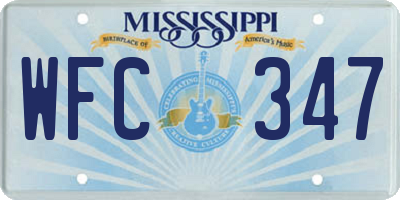 MS license plate WFC347