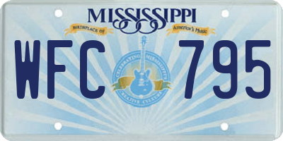 MS license plate WFC795