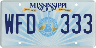 MS license plate WFD333