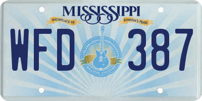 MS license plate WFD387