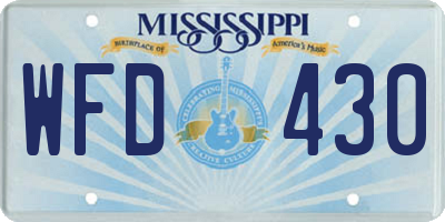 MS license plate WFD430