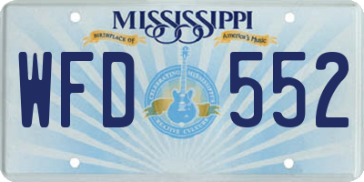 MS license plate WFD552