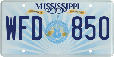MS license plate WFD850