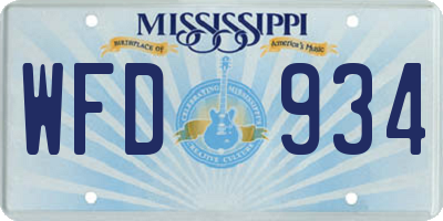 MS license plate WFD934