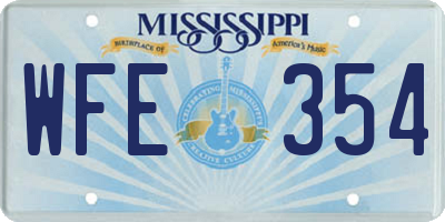 MS license plate WFE354