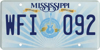 MS license plate WFI092