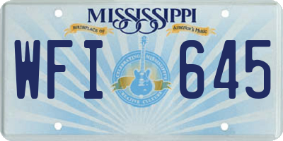 MS license plate WFI645