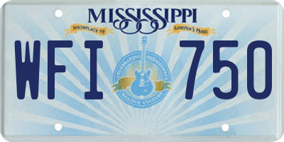 MS license plate WFI750
