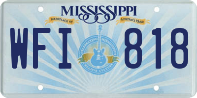 MS license plate WFI818