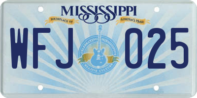 MS license plate WFJ025