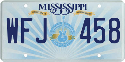 MS license plate WFJ458