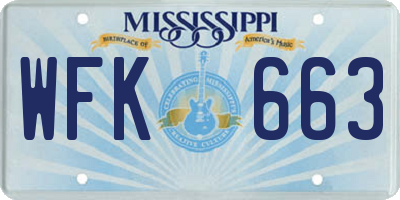 MS license plate WFK663