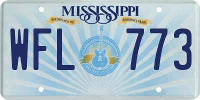 MS license plate WFL773