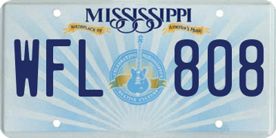 MS license plate WFL808