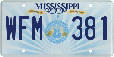 MS license plate WFM381