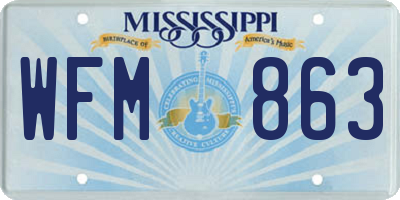 MS license plate WFM863