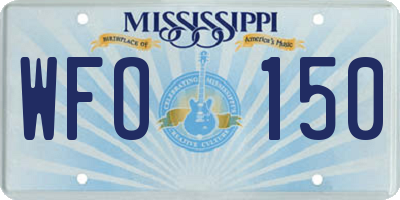 MS license plate WFO150