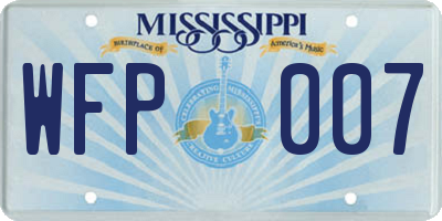 MS license plate WFP007