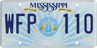 MS license plate WFP110