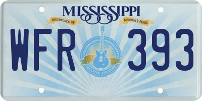 MS license plate WFR393
