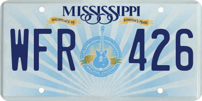 MS license plate WFR426