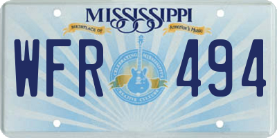 MS license plate WFR494