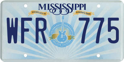 MS license plate WFR775