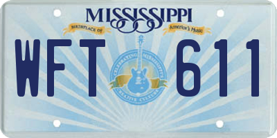 MS license plate WFT611