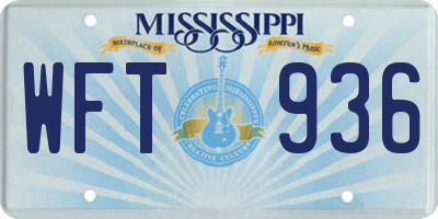 MS license plate WFT936