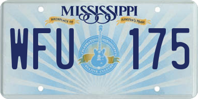 MS license plate WFU175