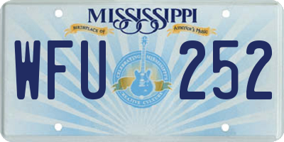 MS license plate WFU252