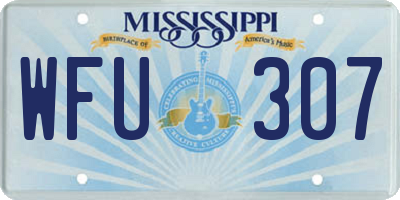MS license plate WFU307