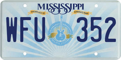 MS license plate WFU352