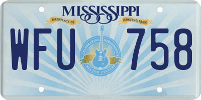 MS license plate WFU758