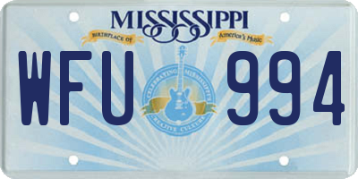MS license plate WFU994