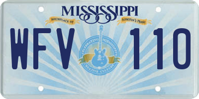 MS license plate WFV110
