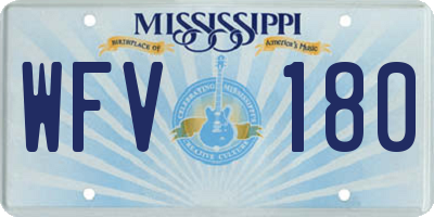 MS license plate WFV180