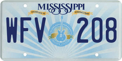 MS license plate WFV208